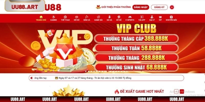 Đăng nhập U88 là bước quan trọng để người chơi có thể trải nghiệm